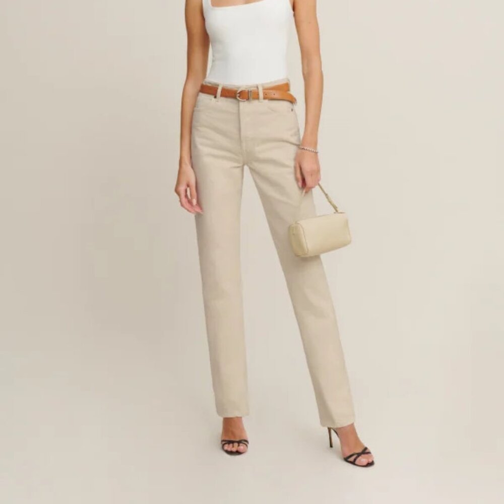 Reformation Cynthia High Rise Straight Long Jeans